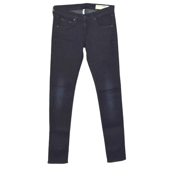 B0 Auth RAG & BONE Dark Wash Olive Harrow Skinny Stretch Jeans Size 26 - Picture 1 of 6